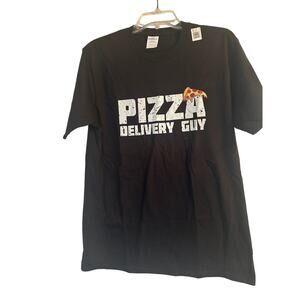 NWT Port and Company Pizza Delivery Guy Black Short Sleeve T Shirt Size Medium